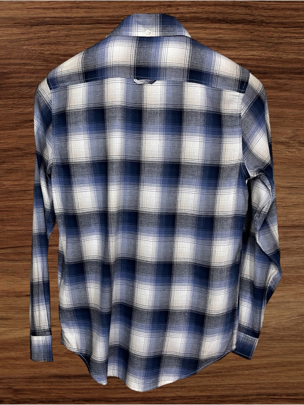 Ben Sherman Wedgewood Blue White Plaid Light Flannel Casual Button Down. Small. - Picture 3 of 10